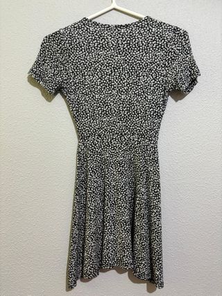Vestido flores blanco y negro