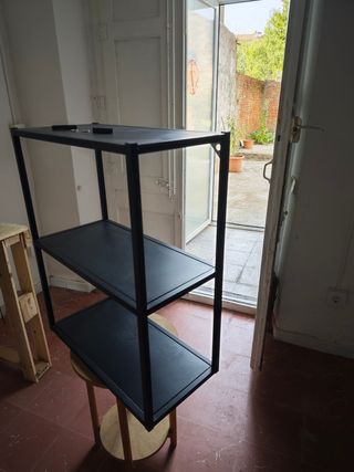 Estantería de metal negra - 3 baldas