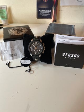 Reloj Versace de hombre negro y plata
