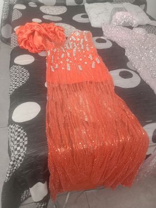 Vestido fiesta gitana naranja