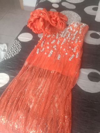 Vestido fiesta gitana naranja