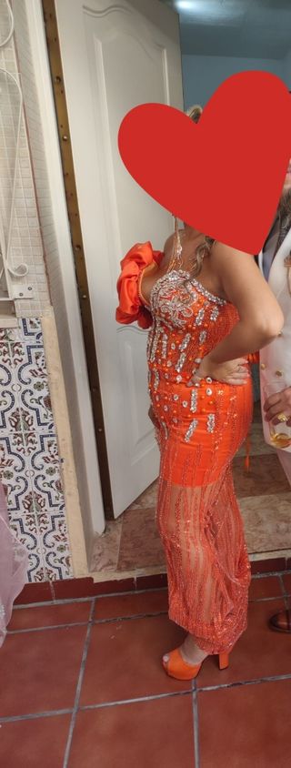 Vestido fiesta gitana naranja