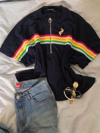 Camiseta de manga corta con cremallera - Talla M