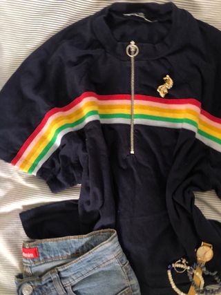 Camiseta de manga corta con cremallera - Talla M