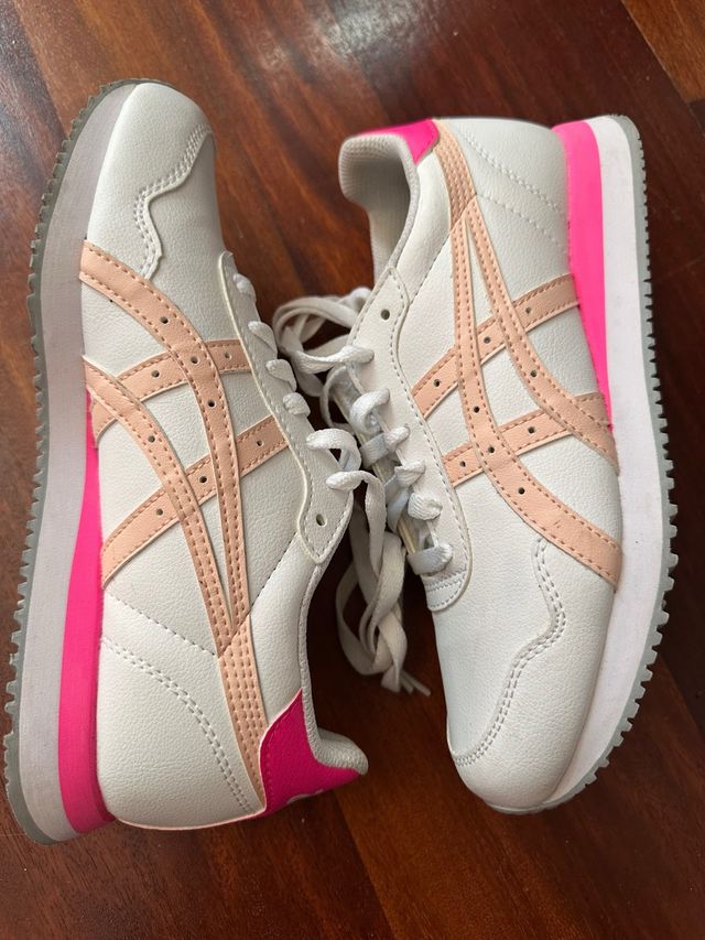 Zapatillas Asics blancas y rosas - 37,5