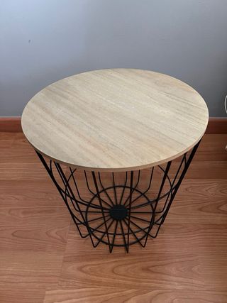 Mesita vintage metal y madera