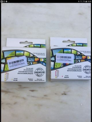 Cartuchos Epson amarillos y magenta