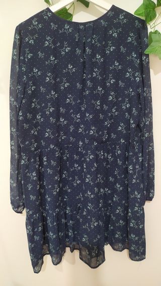 Vestido azul estampado floral