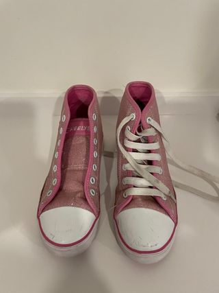 Botas Heelys rosa glitter