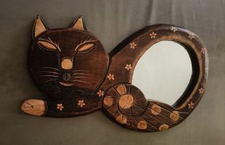 Specchio gatto legno vintage