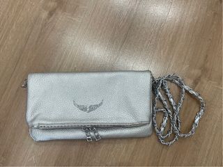 Bolso bandolera plateado