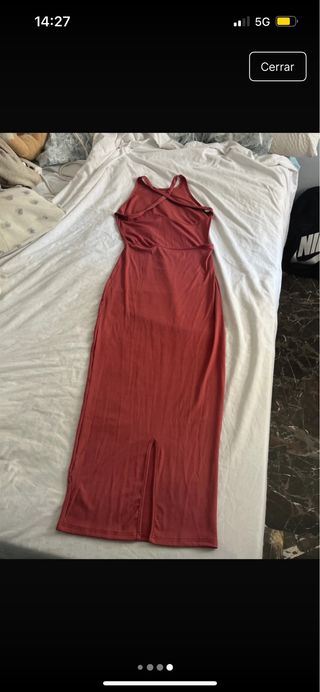 Vestido largo burdeos Shein
