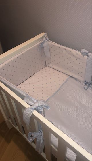 Cuna bebé 60cm blanco + colchón 