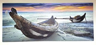 Quadro Tela Mare Barche Stampa Canvas con cornice