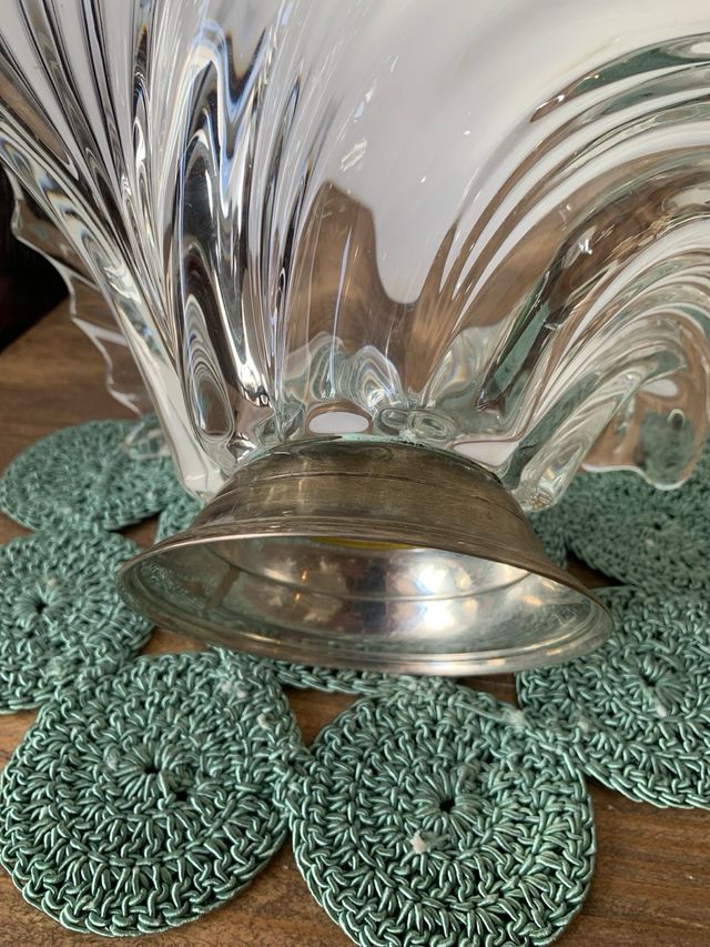 Centrotavola cristallo argento