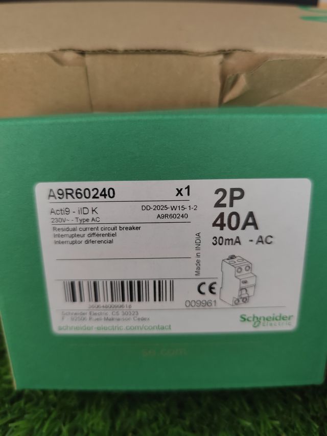 2p x 40A Diferencial Schneider A9R60240 30mA
