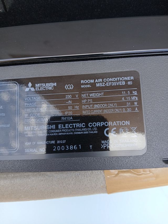 Split a ire acondicionado Mitsubishi MSZ-EF35VEB