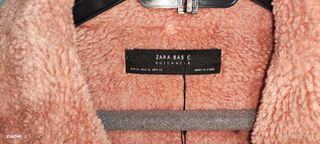 Abrigo Zara borreguillo rosa XL