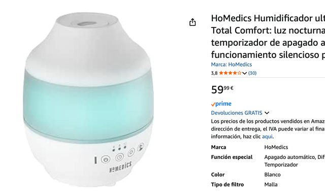 Umidificatore HoMedics TotalComfort