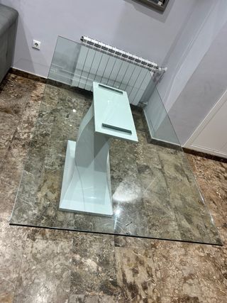 Mesa cristal moderna - blanca