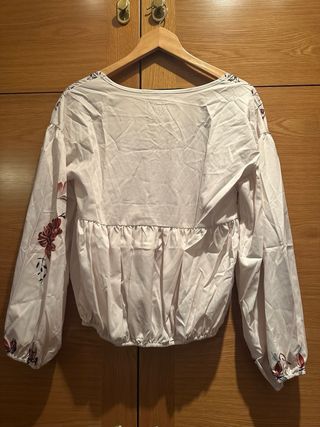 Blusa beige y marrón - Talla S