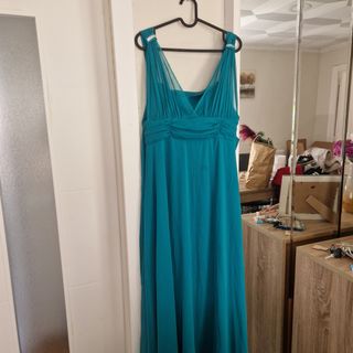 Vestido largo turquesa fiesta