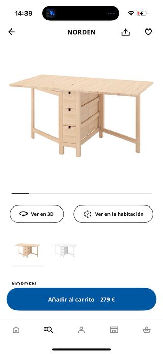 Mesa NORDEN abatible con cajones