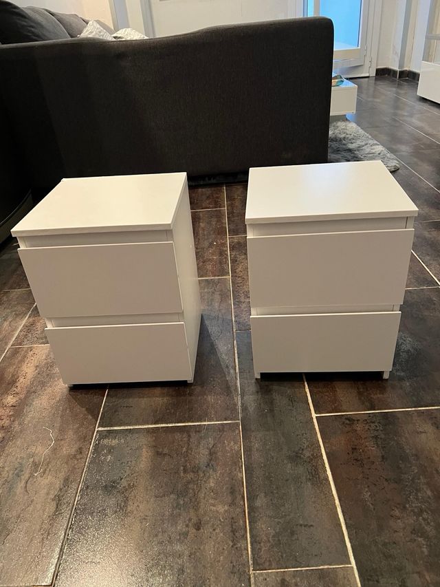 Mesitas noche blancas - 2 uds