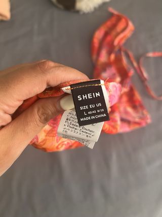 Top Shein L anaranjado floral
