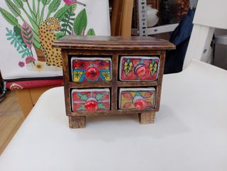 Joyero madera cajones cerámica
