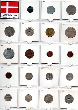 Monedas Dinamarca (19 uds.)
