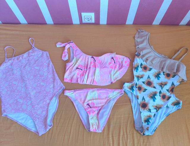 Lote 2 Bañadores y 1 Bikini Talla: 10 años