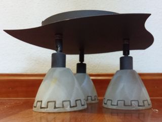 Lámpara techo un foco,tres focos y tres focos. 