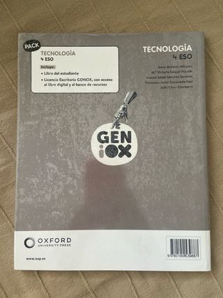 Tecnología 4º ESO. Libro del estudiante. GENiOX