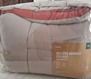 Nórdico 135cm reversible beige-rojo