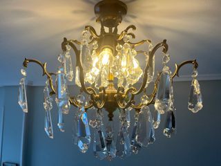 Lampara techo cristal bronce