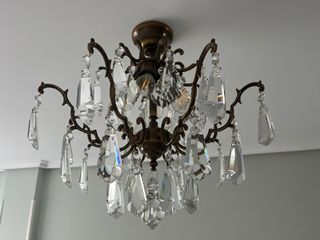 Lampara techo cristal bronce