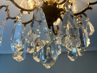Lampara techo cristal bronce