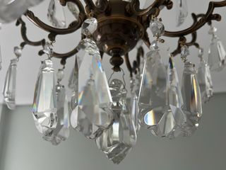 Lampara techo cristal bronce