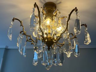 Lampara techo cristal bronce