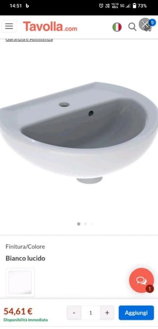 Lavandino bianco in ceramica