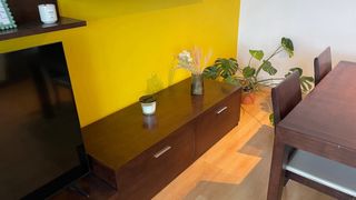 Conjunto comedor madera - marrón