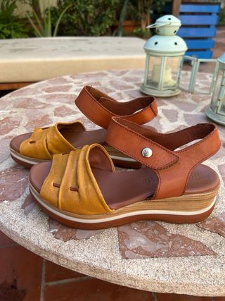 Sandalias Sergiotti de cuero, Cunya Fina. 