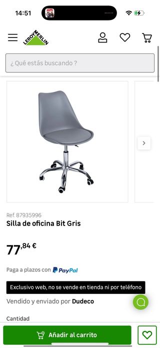 Silla oficina giratoria gris