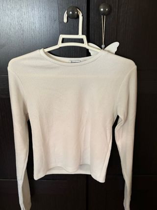 Top blanco manga larga
