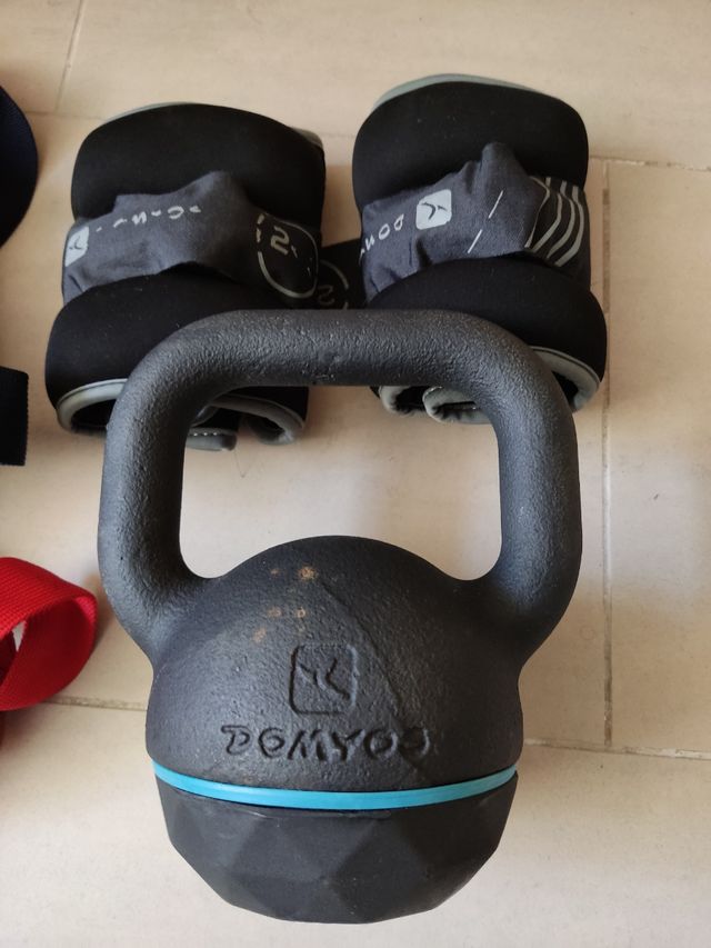 Lote fitness: pesa rusa, TRX, lastres y esterilla