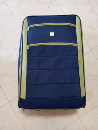 Maleta azul y verde grande