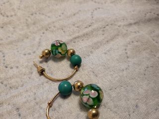 Orecchini a Cerchio Verde e Oro