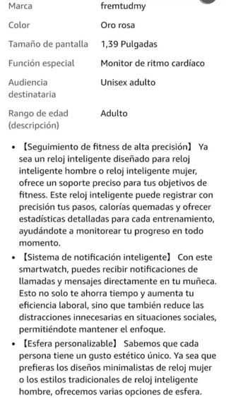 NUEVO fremtudmy Smartwatch Reloj Inteligente Mujer