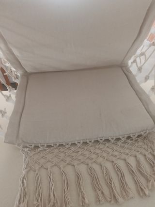 Silla colgante beige de algodón